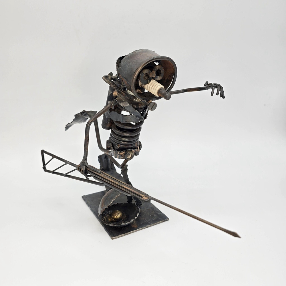 Vintage Welded Metal Diver Sculpture Signed K Moore 1971 - Picture 2 of 16